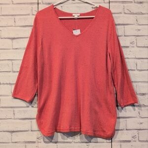 J. Jill Women's Size L Sweater Gauvamulti Confetti Long Sleeve V-Neck Brand New